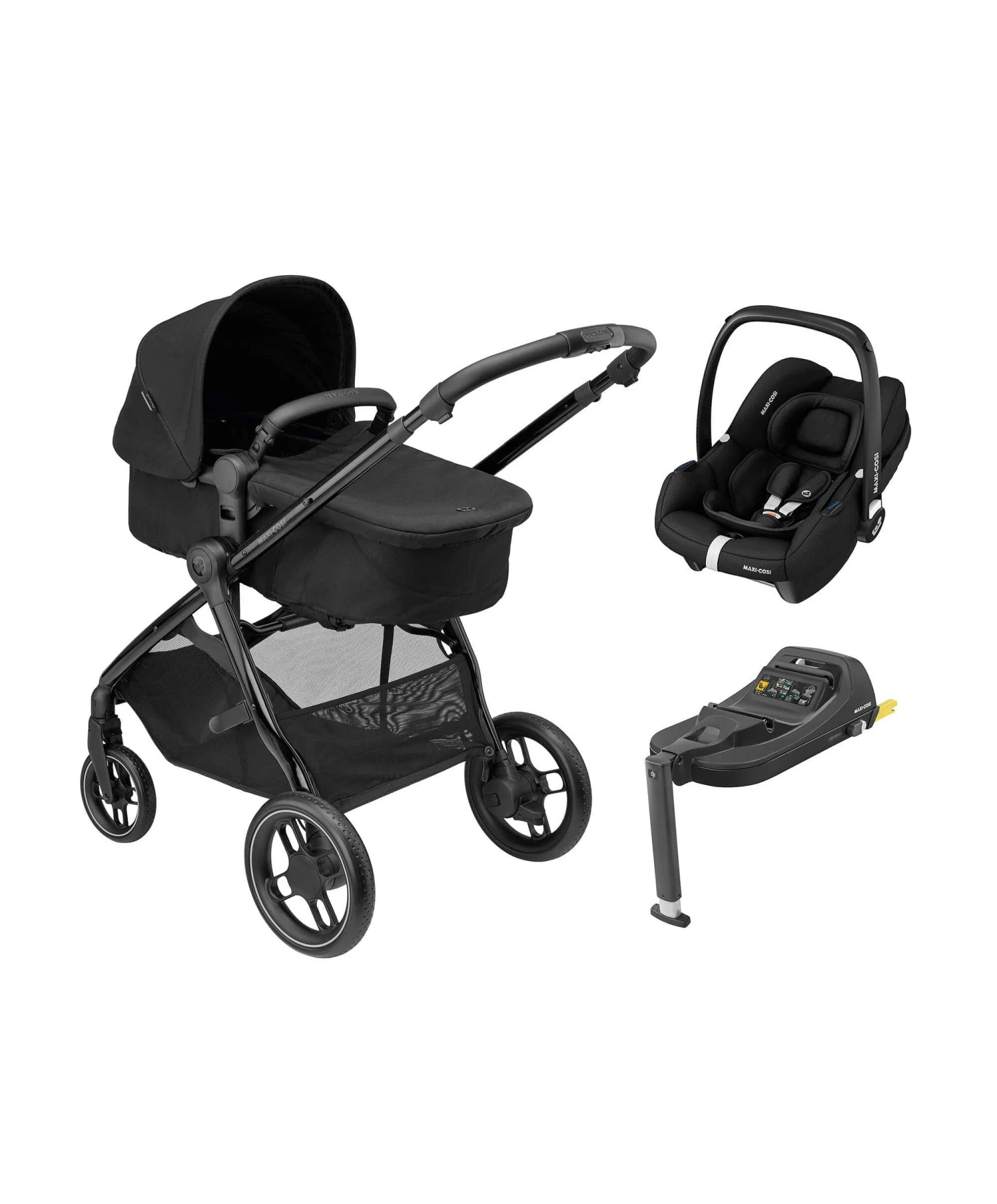Maxi-Cosi Zelia³ Luxe Pushchair Bundle With CabrioFix I-Size (3 Pieces) - Twillic Black