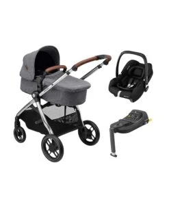 Maxi-Cosi Zelia³ Luxe Pushchair Bundle With CabrioFix I-Size (3 Pieces) - Twillic Grey
