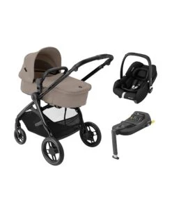 Maxi-Cosi Zelia³ Luxe Pushchair Bundle With CabrioFix I-Size (3 Pieces) - Twillic Truffle