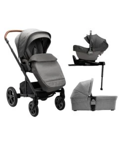 Nuna MIXX Next Generation 9 Piece Bundle Inc PIPA Next Car Seat - Granite