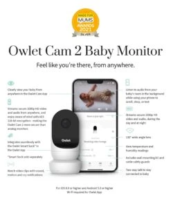 Owlet Cam 2 Baby Monitor - White -Baby Product owlet baby monitors owlet cam 2 baby monitor white 32875763499168