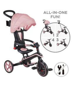 Globber Explorer Foldable 4-in-1 Trike - Pastel Pink -Baby Product plum play globber explorer foldable 4 in 1 trike pastel pink 51674715488597