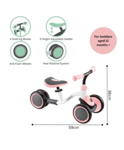 Globber Learning Bike - Pastel Pink 16 Globber Learning Bike - Pastel Pink -Baby Product plum play globber learning bike pastel pink 51674830504277