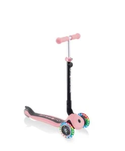 Globber Go Up Foldable Lights Scooter - Pastel Pink -Baby Product plum play outdoor play globber go up foldable lights scooter pastel pink 50032129016149
