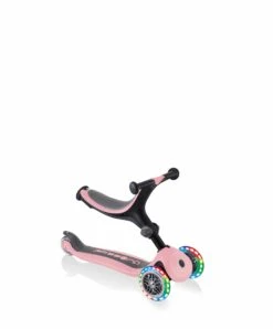 Globber Go Up Foldable Lights Scooter - Pastel Pink -Baby Product plum play outdoor play globber go up foldable lights scooter pastel pink 50032129114453