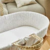 The Little Green Sheep Organic Jersey Moses Basket Fitted Sheet In White