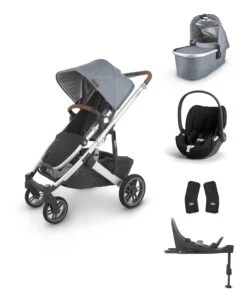 IRL Uppababy Cruz V2 Pushchair Bundle With Cybex Cloud T Car Seat And Base In Gregory