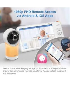 VTech RM7766HD 7 Smart Pan & Tilt Baby Monitor In White -Baby Product vtech vtech rm7766hd 7 smart pan tilt monitor in white 49436941648213