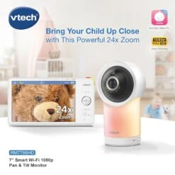 VTech RM7766HD 7 Smart Pan & Tilt Baby Monitor In White -Baby Product vtech vtech rm7766hd 7 smart pan tilt monitor in white 49436941746517