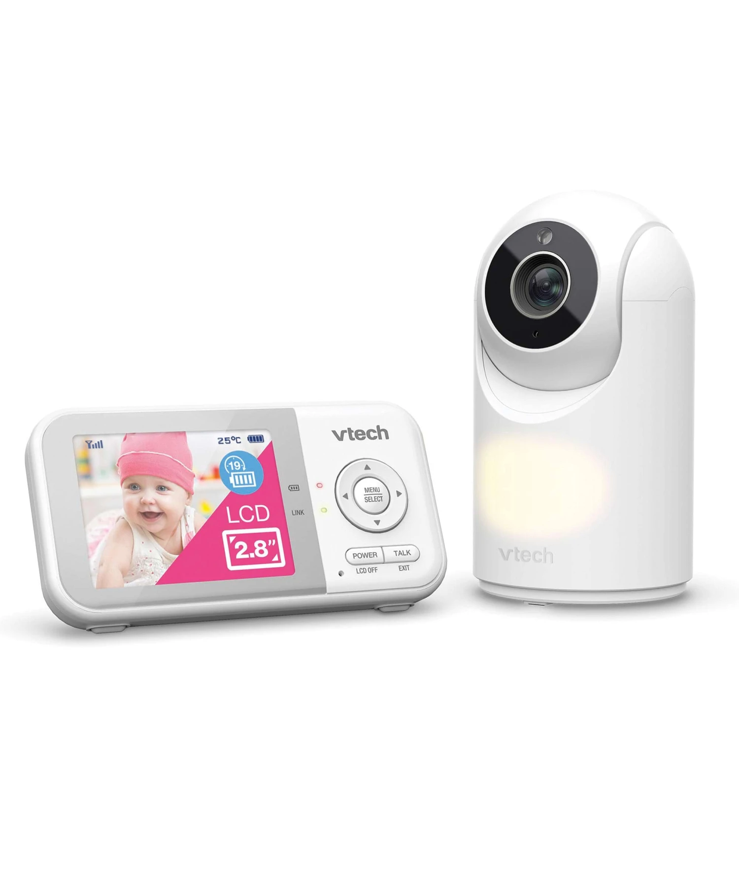 VTech VM3263 2.8" Video Baby Monitor With Night Light In White 3 VTech VM3263 2.8" Video Baby Monitor With Night Light In White